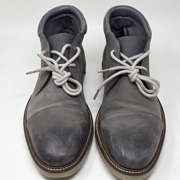 Clarks Collection Gray Leather Cap Toe Chukka Boots 14885 Men's US Size 11 M - Picture 7 of 11